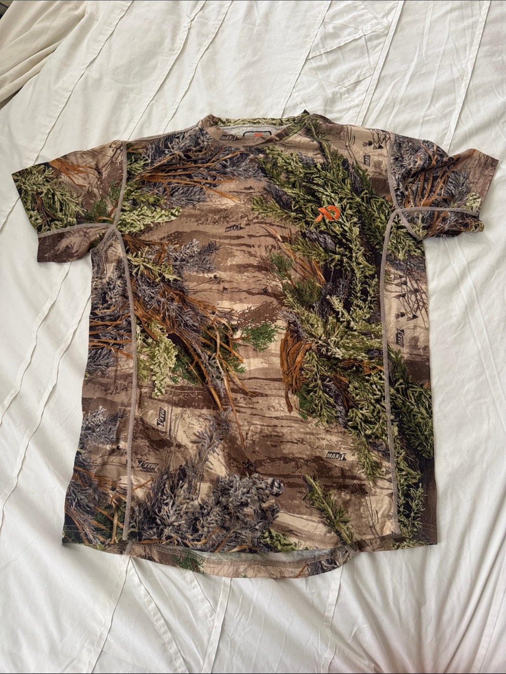 First Lite Advantage Max1 Men's L Short-Sleeve Camo Tee hunting 100% Merino Wool